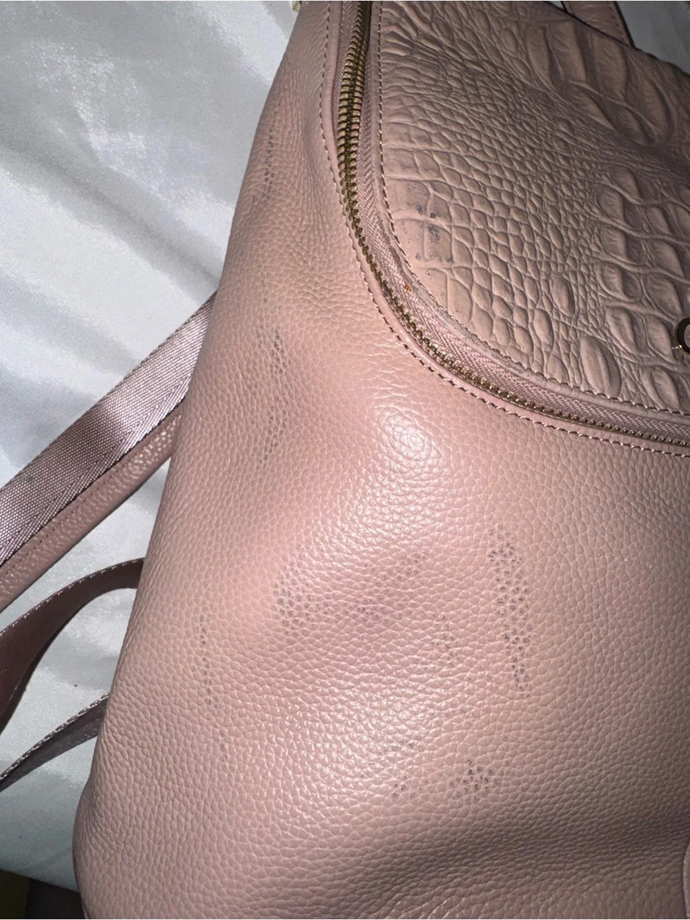 Cluci Vintage Women's Blush Pink Textured Leather Backpack